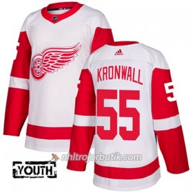 Barn Ishockey Detroit Red Wings Tröja Niklas Kronwall 55 Adidas 2017-2018 Vit Authentic